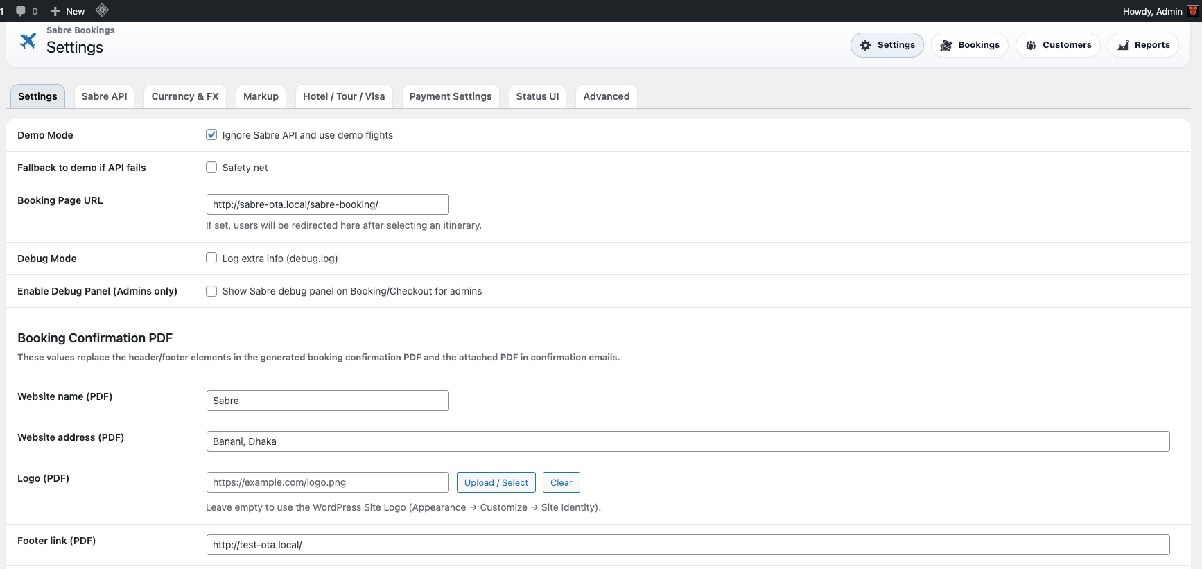 Sabre OTA API Integration General Settings - Techtivus: Website and Application Development Agency